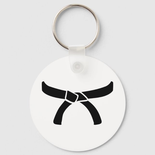Black judo belt key ring (Front)