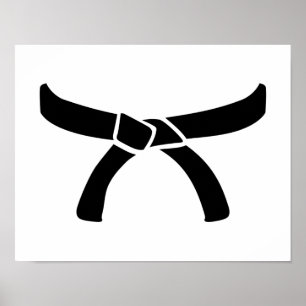 Black judo belt poster