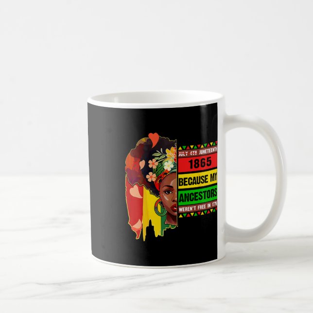 Black July 4th Juneteenth 1865 Because My Ancestor Coffee Mug (Right)