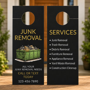 Black Junk Removal Service Professional Door Hanger