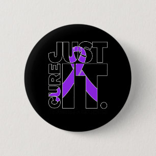 Black Just Cure Fibromyalgia Awareness 6 Cm Round Badge