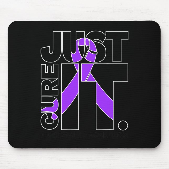 Black Just Cure Fibromyalgia Awareness  Mouse Pad (Front)
