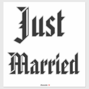 Black Just Married American Text Font,