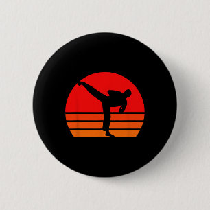 Black Karate Shirt 6 Cm Round Badge