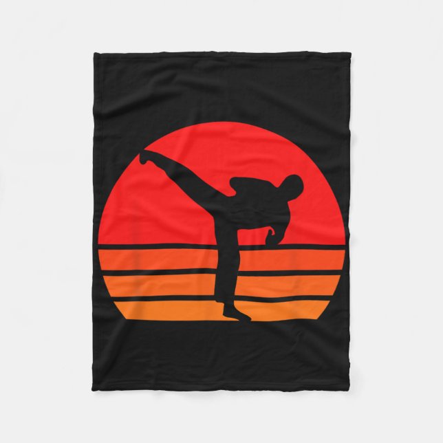 Black Karate Shirt  Fleece Blanket (Front)