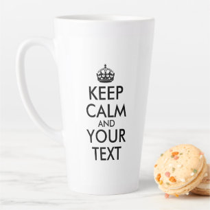 Black Keep Calm and Your Text Latte Mug