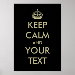Black keep calm poster template Customisable
