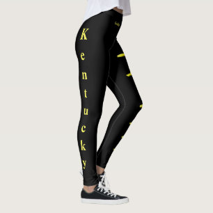 Black Kentucky Goldenrod State Flower Leggings