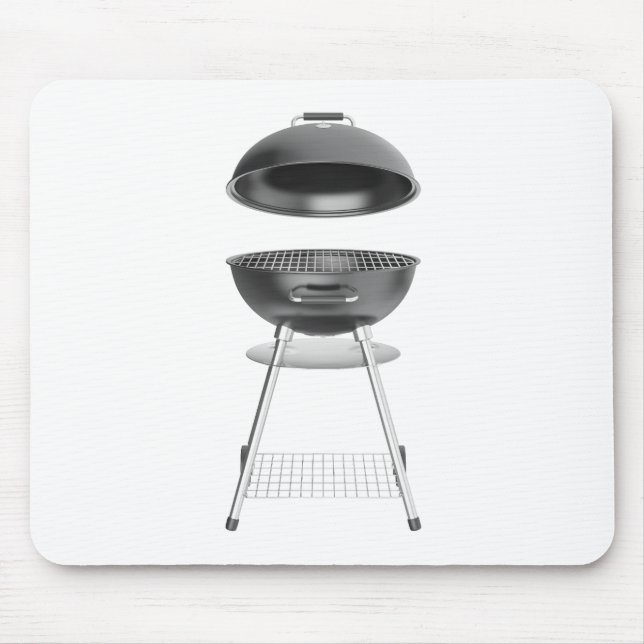 Black kettle barbecue with lid mouse pad (Front)