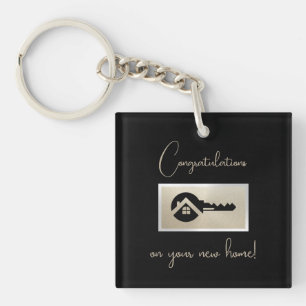 Black Key Champagne Glitter Real Estate Marketing Ring