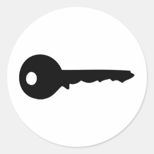 black key classic round sticker
