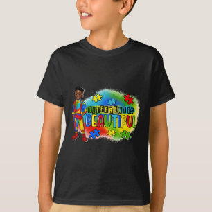Black Kid Autism Different Is Beautiful Autism Awa T-Shirt