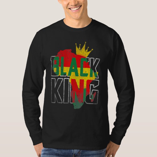 Black King Africa Map Black History Month Africa P T-Shirt (Front)
