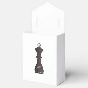 Black king chess piece favour box