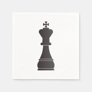 Black king chess piece napkin