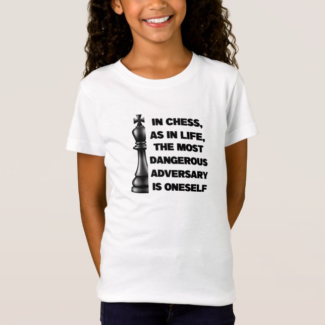 Black King Chess Piece Wisdom Power Strategy T-Shirt (Front)