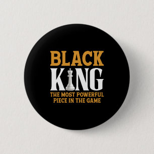 Black King Chess Player Chess Board Chess History 6 Cm Round Badge