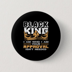 Black King Crown I Am Who I Am Black History Month 6 Cm Round Badge