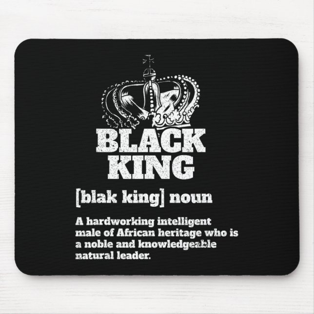 Black King Definition African American Pride Black Mouse Pad (Front)