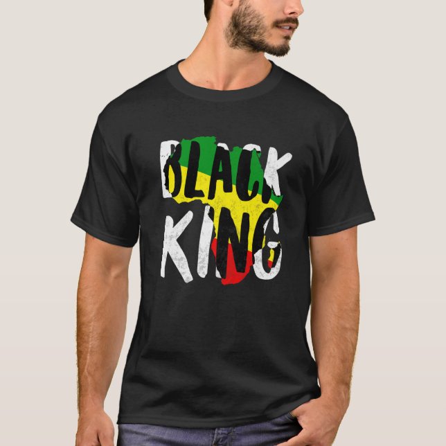 Black King For Boys Men History Month Africa Triba T-Shirt (Front)
