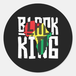 Black King For Boys Men History Month Africa Tril  Classic Round Sticker