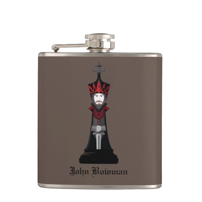 Black King Hip Flask (Front)