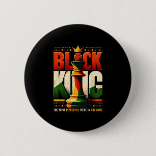 Black King Inspired Black King Chess Black History 6 Cm Round Badge