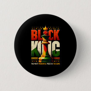 Black King Inspired Black King Chess Black History 6 Cm Round Badge
