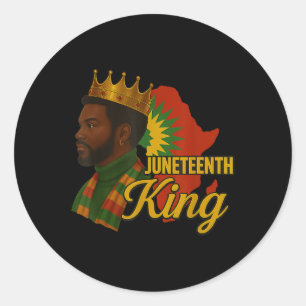 Black King Juneteenth 1865 Crown African American  Classic Round Sticker