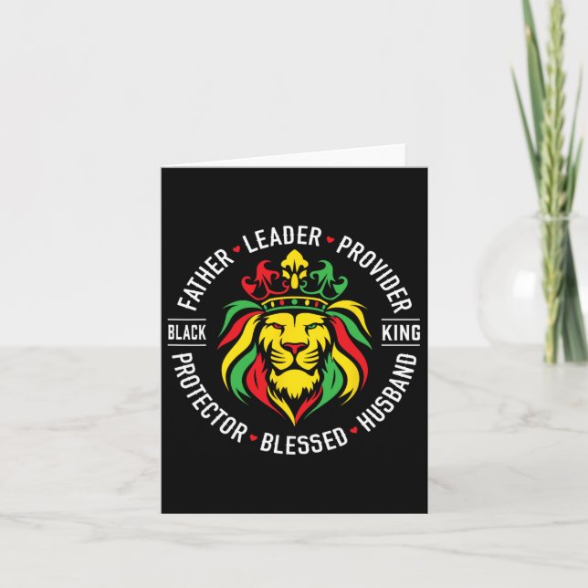 Black King Juneteenth Fathers Day Leader Provider  Card (Front)