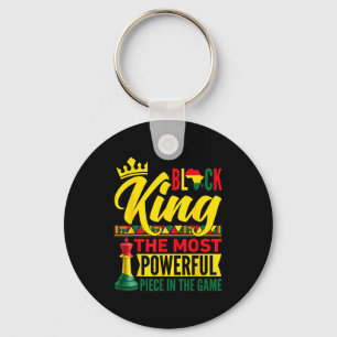 Black King Most Powerful Piece In Game Black Histo Key Ring