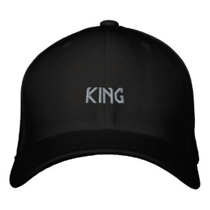 Black KING Name Printed Flexfit Wool Trucker Fit  Embroidered Hat