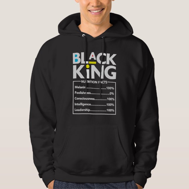 Black King Nutrition Facts Son Baby Boy Melanin To Hoodie (Front)
