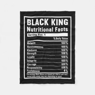 Black King Nutritional Facts African Black History Fleece Blanket