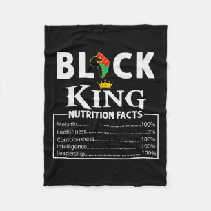 Black King Nutritional Facts Black History Month M Fleece Blanket