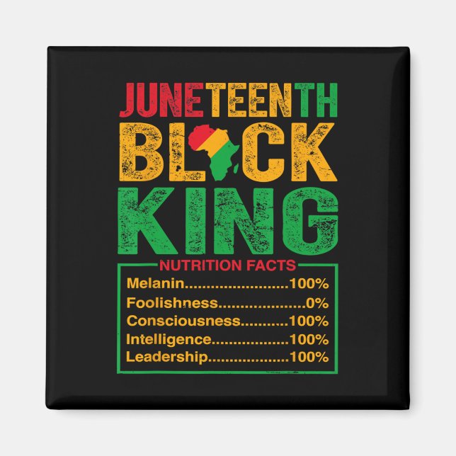 Black King Nutritional Facts Pride African Mens  Magnet (Front)