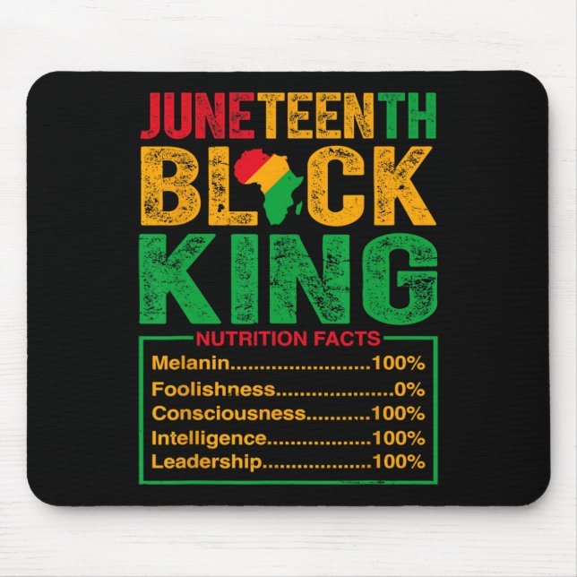 Black King Nutritional Facts Pride African Mens  Mouse Pad (Front)