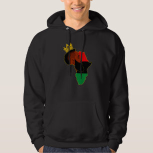 Black King Pan African Flag Map History Month Mela Hoodie
