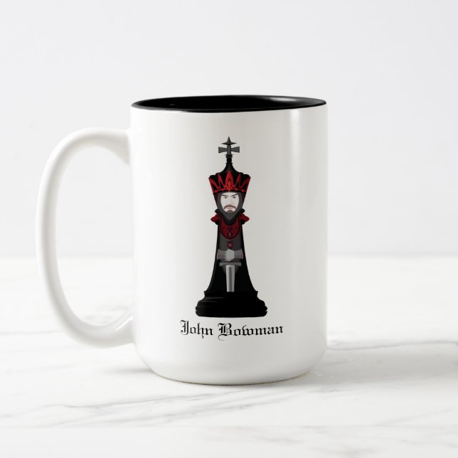 Black King / Personalised name Two-Tone Coffee Mug (Left)