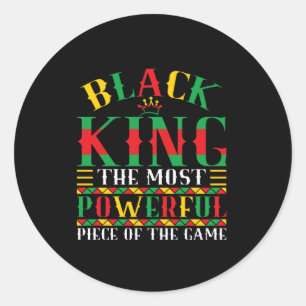 Black King Powerful Juneteenth Emancipation Day Bl Classic Round Sticker