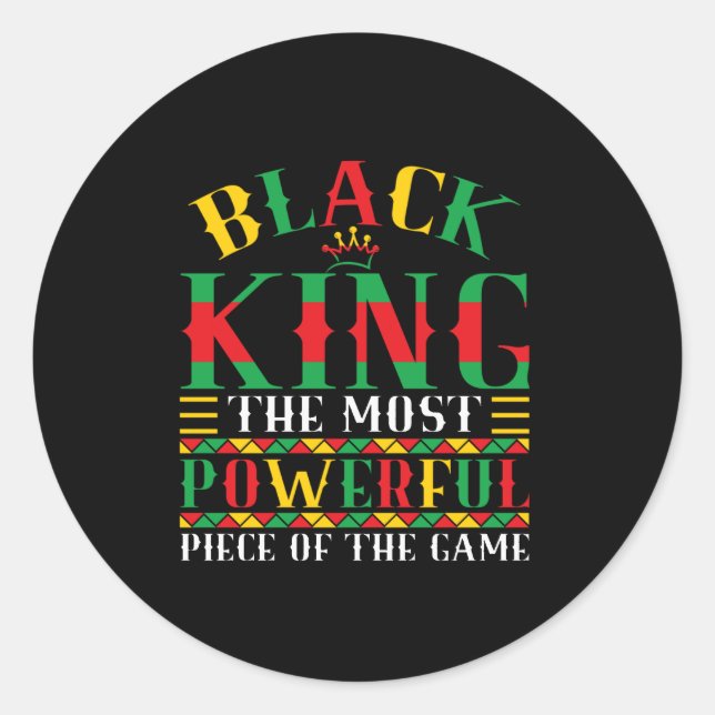 Black King Powerful Juneteenth Emancipation Day Bl Classic Round Sticker (Front)