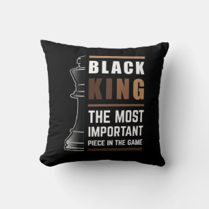 Black King The Most Important Piece In The Game 1 Cushion