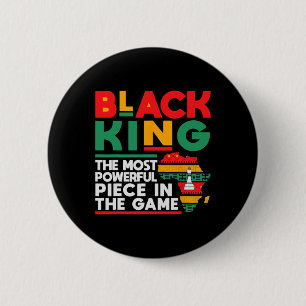 Black King The Most Powerful Piece Black History M 6 Cm Round Badge