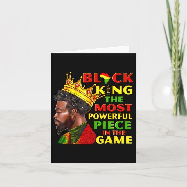 Black King The Most Powerful Piece Juneteenth Afri Card (Front)