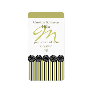 Black Kiri Monogram Address Label