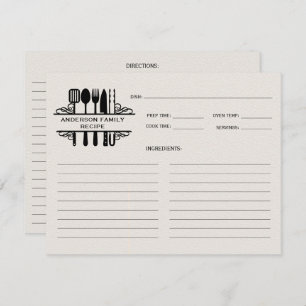 Black Kitchen Utensils Monogram Recipe