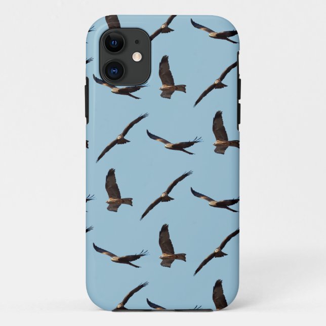 Black Kite Frenzy iPhone 5 Case (Light Blue) (Back)