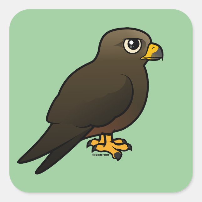 Black Kite Square Sticker (Front)