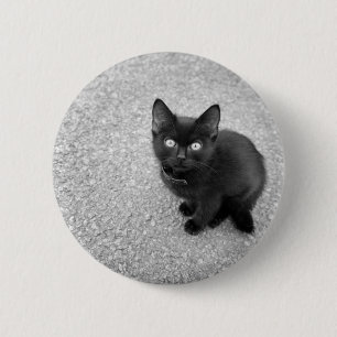 Black Kitten 6 Cm Round Badge