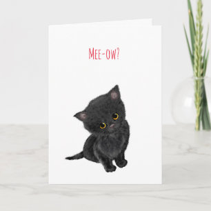 Black kitten get well card